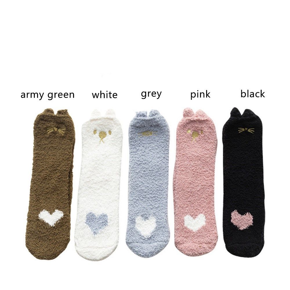 Đôi vớ bông mềm mịn nhiều màu sắc giữ ấm mùa thu đông cho nữ