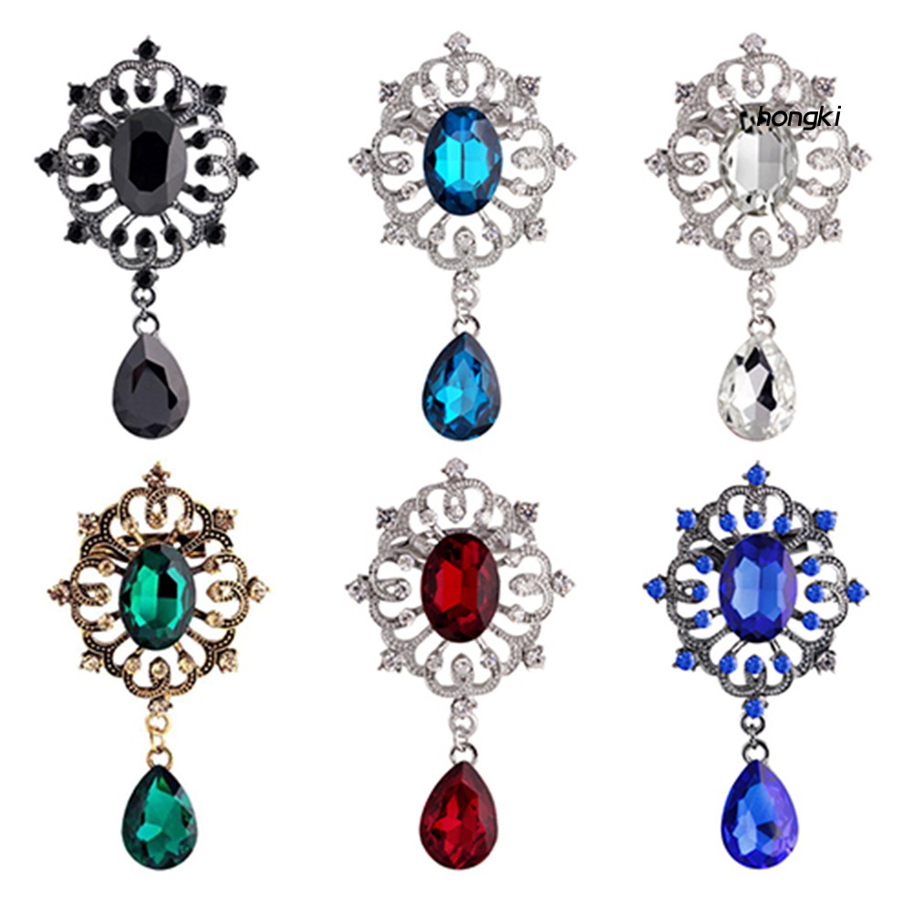 Ghim Cài Áo Hình Giọt Nước Đính Kim Cương Giả Thời Trang Cho Nữ