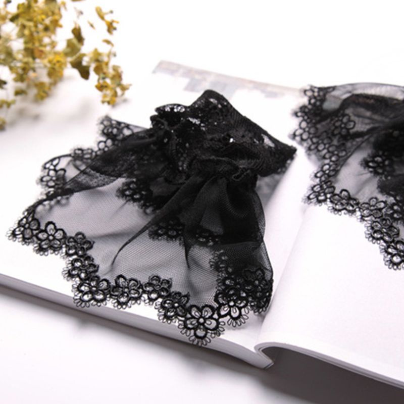 San * Áo Sweater Giả Ren Màu Trơn Thêu Hoa Thanh Lịch Có Thể Tháo Rời Trang Trí Mùa Thu Hàn Quốc Cho Nữ