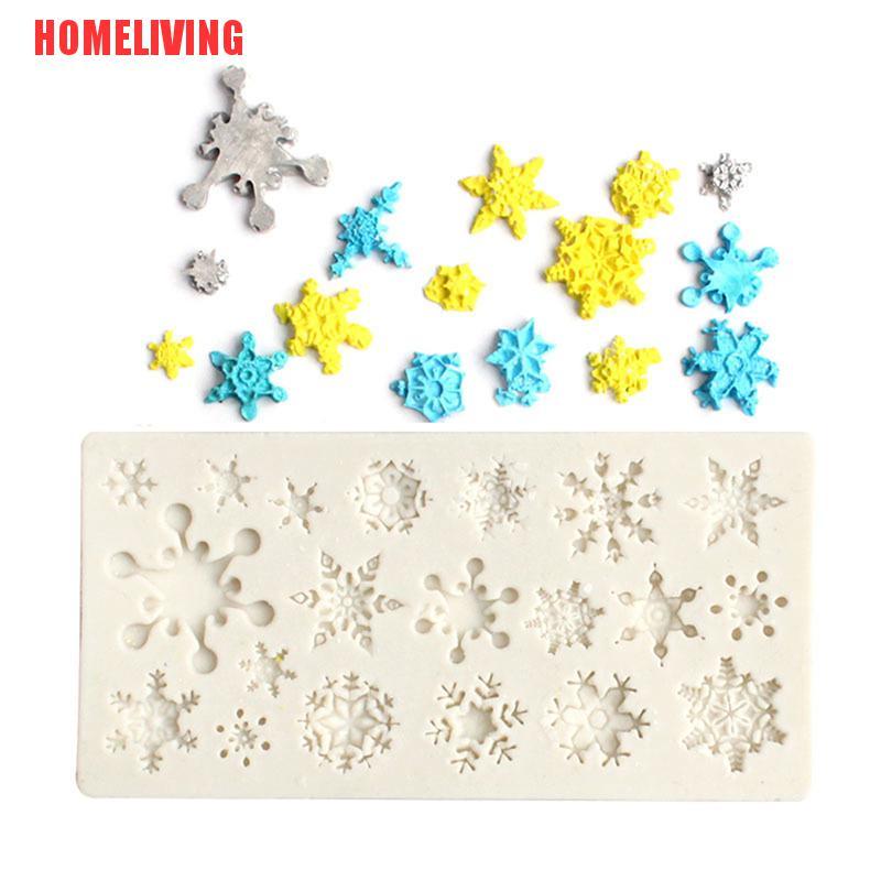 Khuôn Silicone Làm Bánh / Xà Phòng / Sô Cô La Hình Bông Tuyết DIY