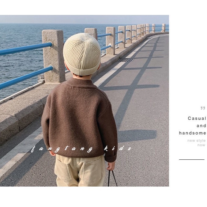 Áo sweater họa tiết chú gấu phong cách Hàn Quốc thời trang mùa đông cho bé trai