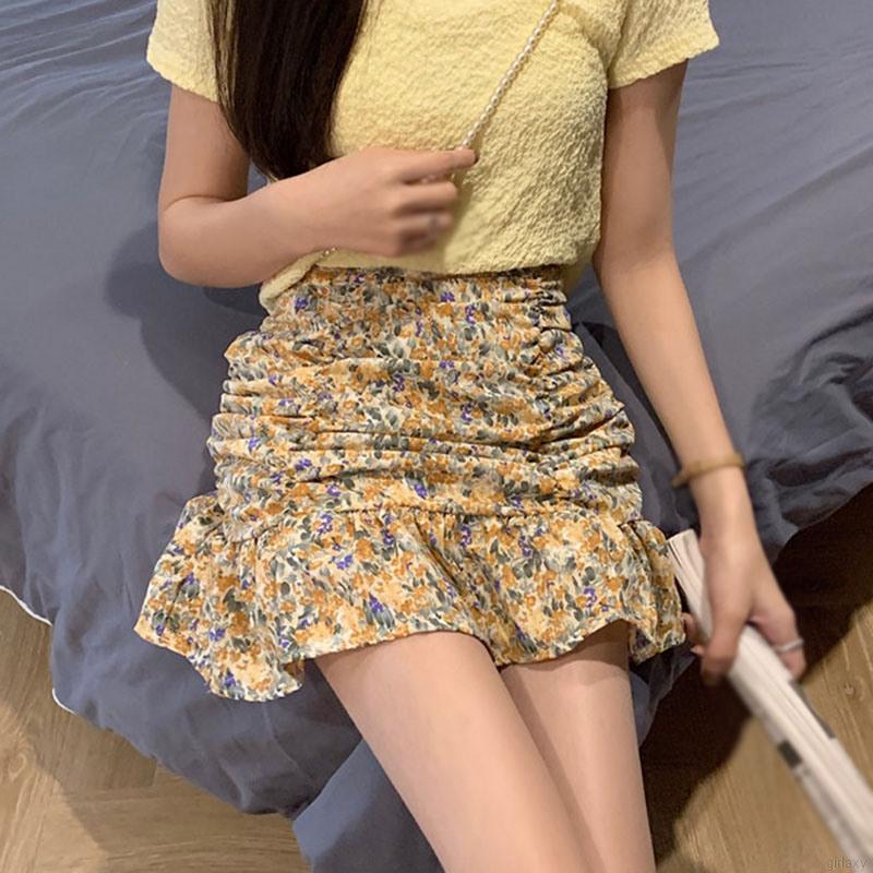 Chân Váy Ngắn In Hoa Lưng Cao Thời Trang Hàn Quốc | BigBuy360 - bigbuy360.vn