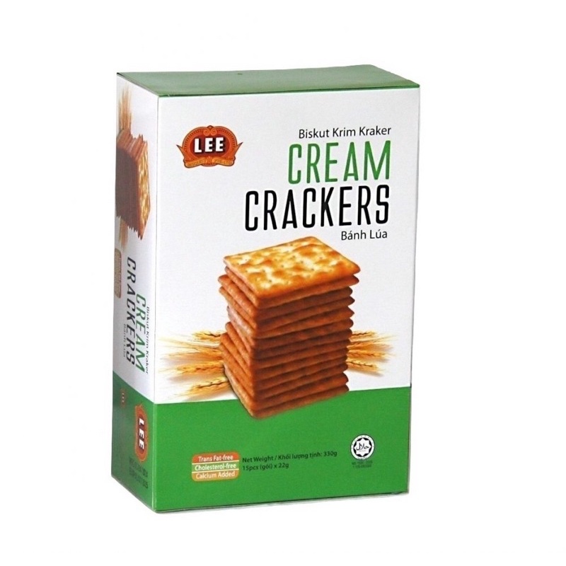 HỘP 15 GÓI, BÁNH LÚA LẠT CREAM CRACKERS MALAYSIA