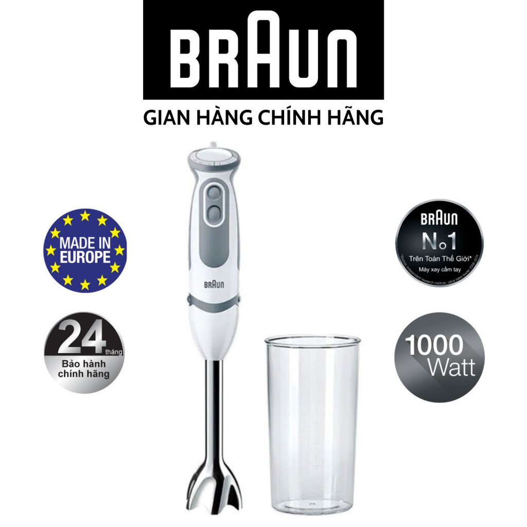 [CHÍNH HÃNG] Máy xay cầm tay Braun MQ5200 Soup Vario – Công suất 1000W - SẢN XUẤT CHÂU ÂU - Bảo hành