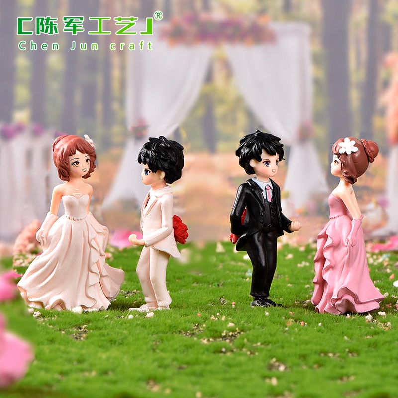 [HÀ NỘI] Set 2 tượng mini cặp đôi cầu hôn, tượng trang trí decor cute, trang trí nhà cửa để bàn, trang trí tiểu cảnh