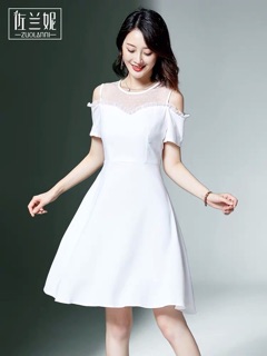 Váy đen hở vai cao cấp đen trắng