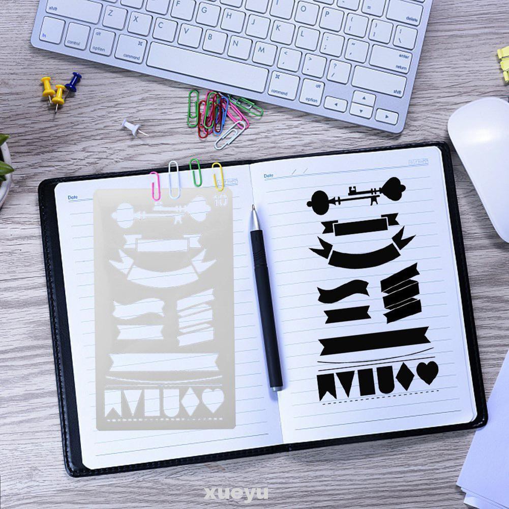 20pcs Journal Stencils Notebook Scrapbook Drawing Template Art For Diary Notepad Stationery Office Supplies