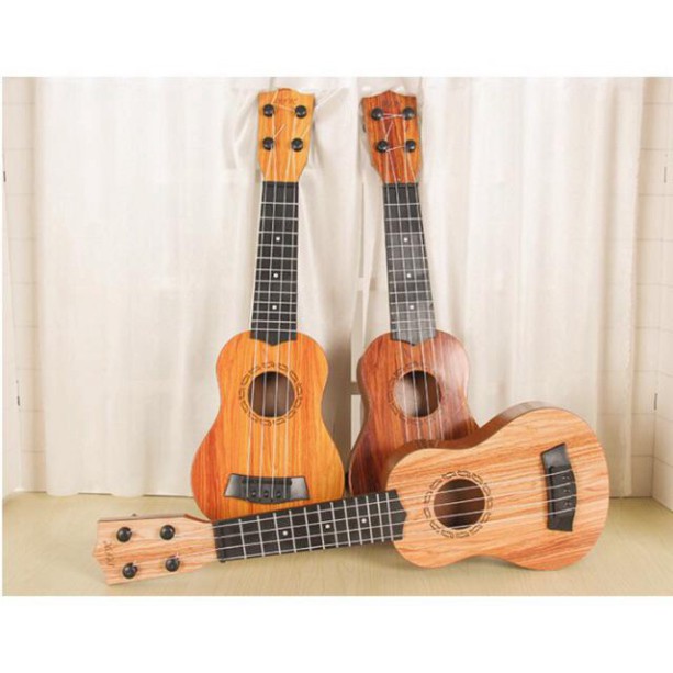 [Đàn Ghita Nhựa Cho Bé - Đàn Ukulele Mini Giả Gỗ