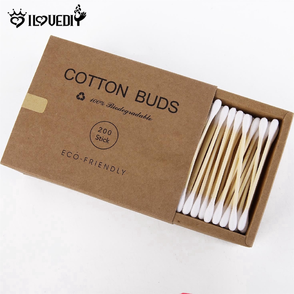 [Hàng mới về] Hộp 100/200 tăm bông cotton sử dụng đa năng tiện dụng