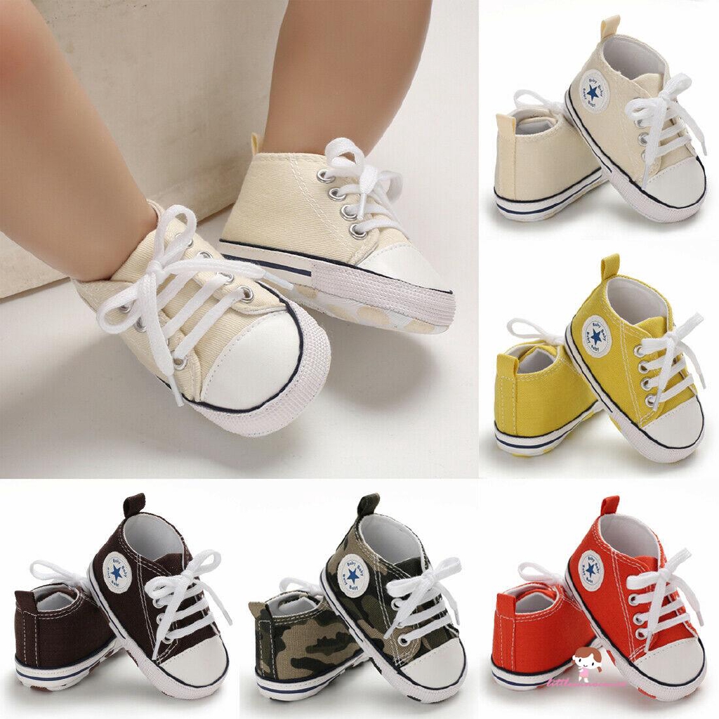 ❤Xzq-newborn Bé Trai Bé Gái Pram Giày Đế Mềm Sơ Sinh Tập Đi Trẻ Sơ Sinh PreWalker 0-18M Vương Quốc Anh