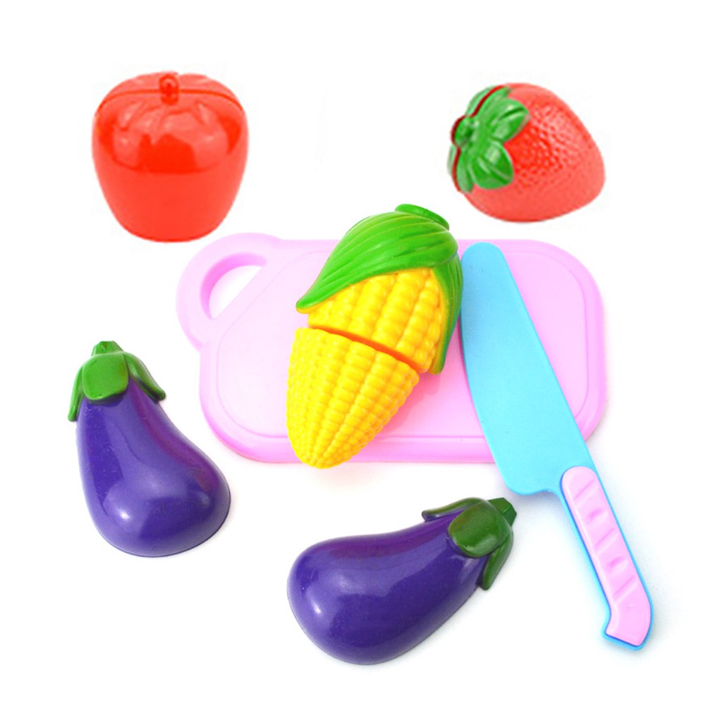 1SET/6PCS Fruit Vegetable Food Cutting Set Reusable Role Play Pretend Kitchen Toys