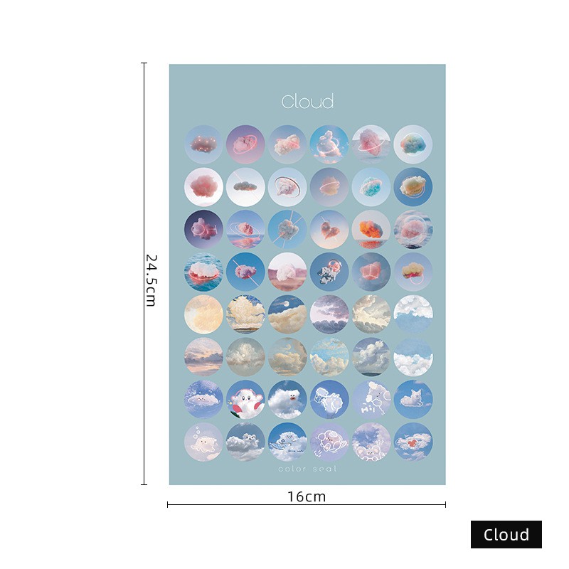 Sticker tròn trang trí cực đẹp 48 chiếc