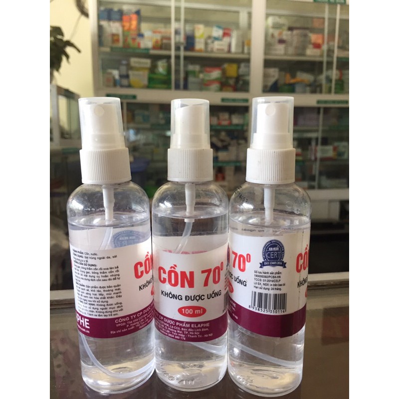 Cồn 70 độ sát khuẩn dạng xịt 100ml