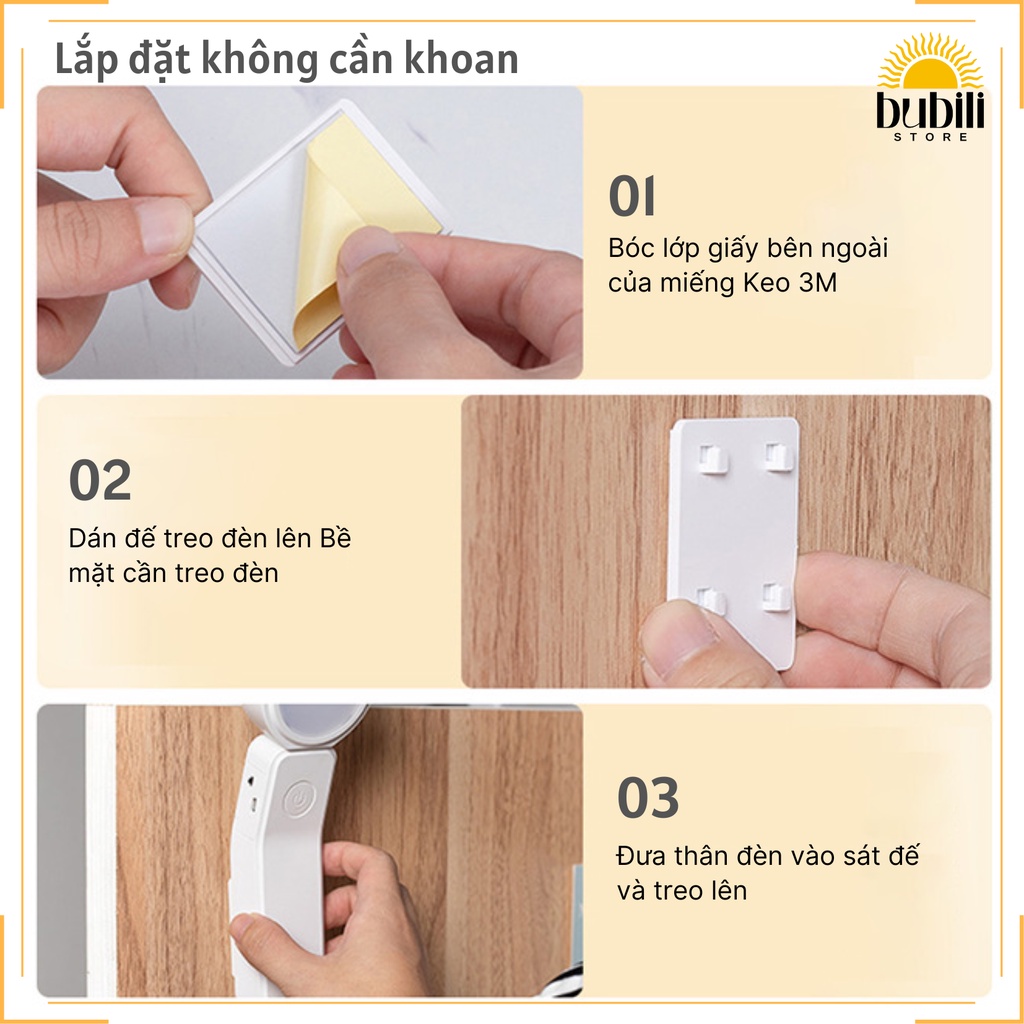 Đèn ngủ Để bàn Di động 3 nhiệt độ màu Làm mờ vô cấp Mặt tròn SL918
