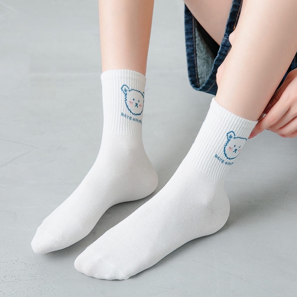 Vớ Cổ Cao Thoáng Khí Thấm Hút Mồ Hôi In Chữ Thời Trang Cho Nam Và Nữ