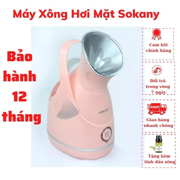 Máy Xông Hơi Làm Đẹp Da Mặt Tại Nhà Sokany Chính Hãng - Hàng loại 1 - Tặng 01 lọ tinh dầu - BẢO HÀNH 12 THÁNG