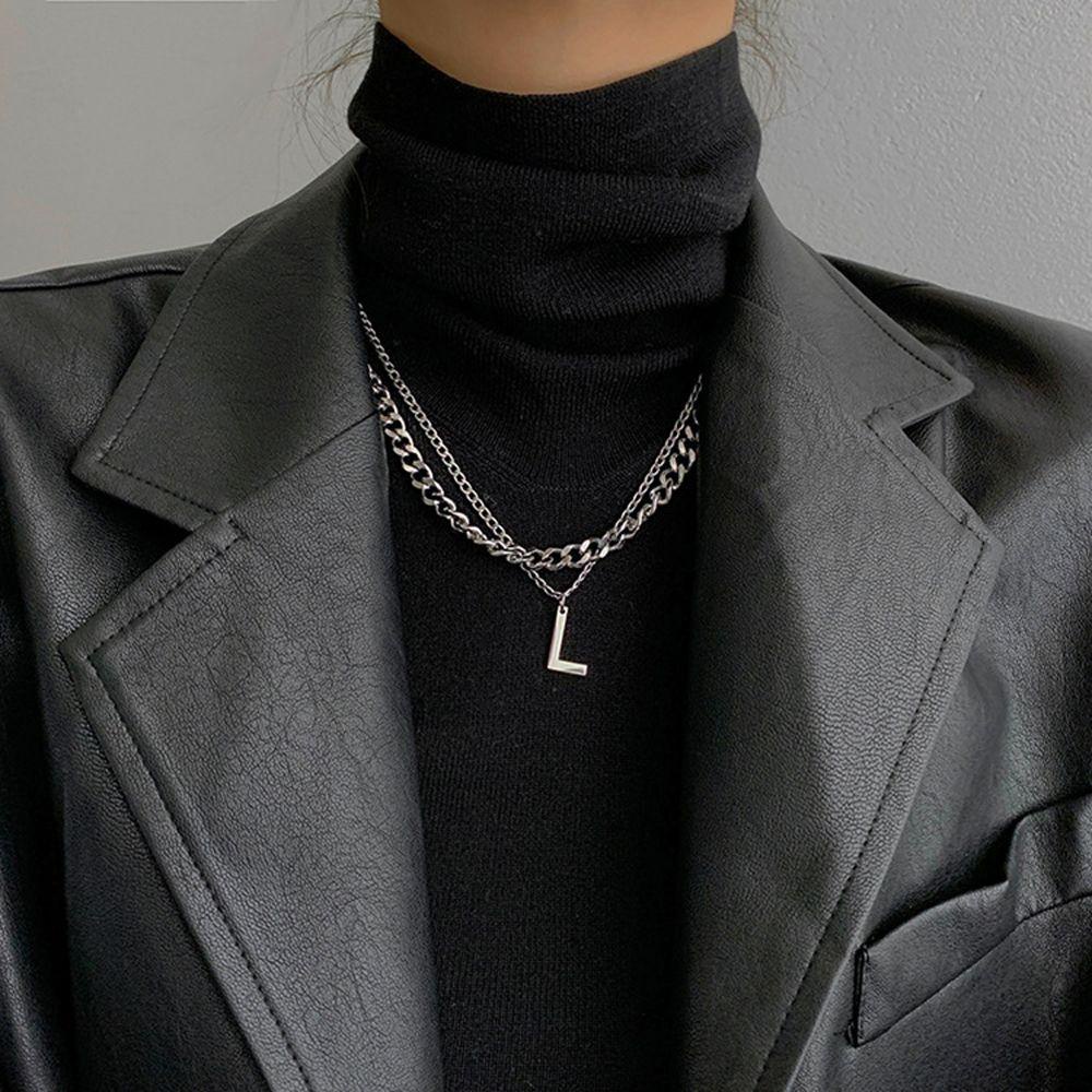 AROMA Vòng cổ Thép Titan Y2K In Chữ Phong Cách Hip Hop Hàn Quốc Cá Tính