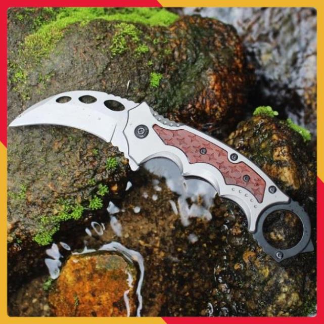 Dao karambit fox có bao da cao cấp gọt hoa quả tiện lợi