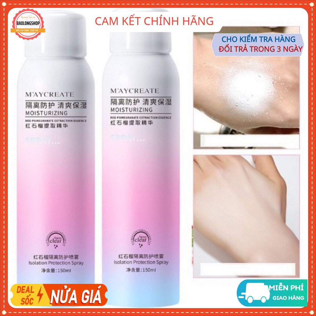 (HÀNG ĐẸP) Xịt chống nắng MayCreate- LÊN TONE SAU 1 NỐT NHẠC. 1 chai ( 150ml )