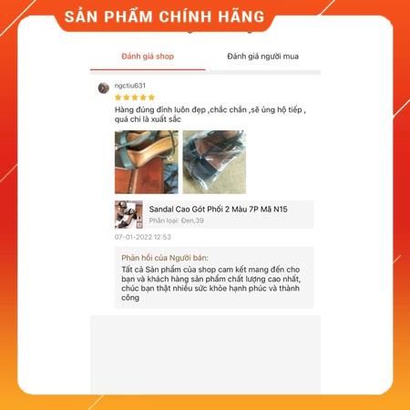 Sandal Cao Gót Phối 2 Màu 7P Mã N15