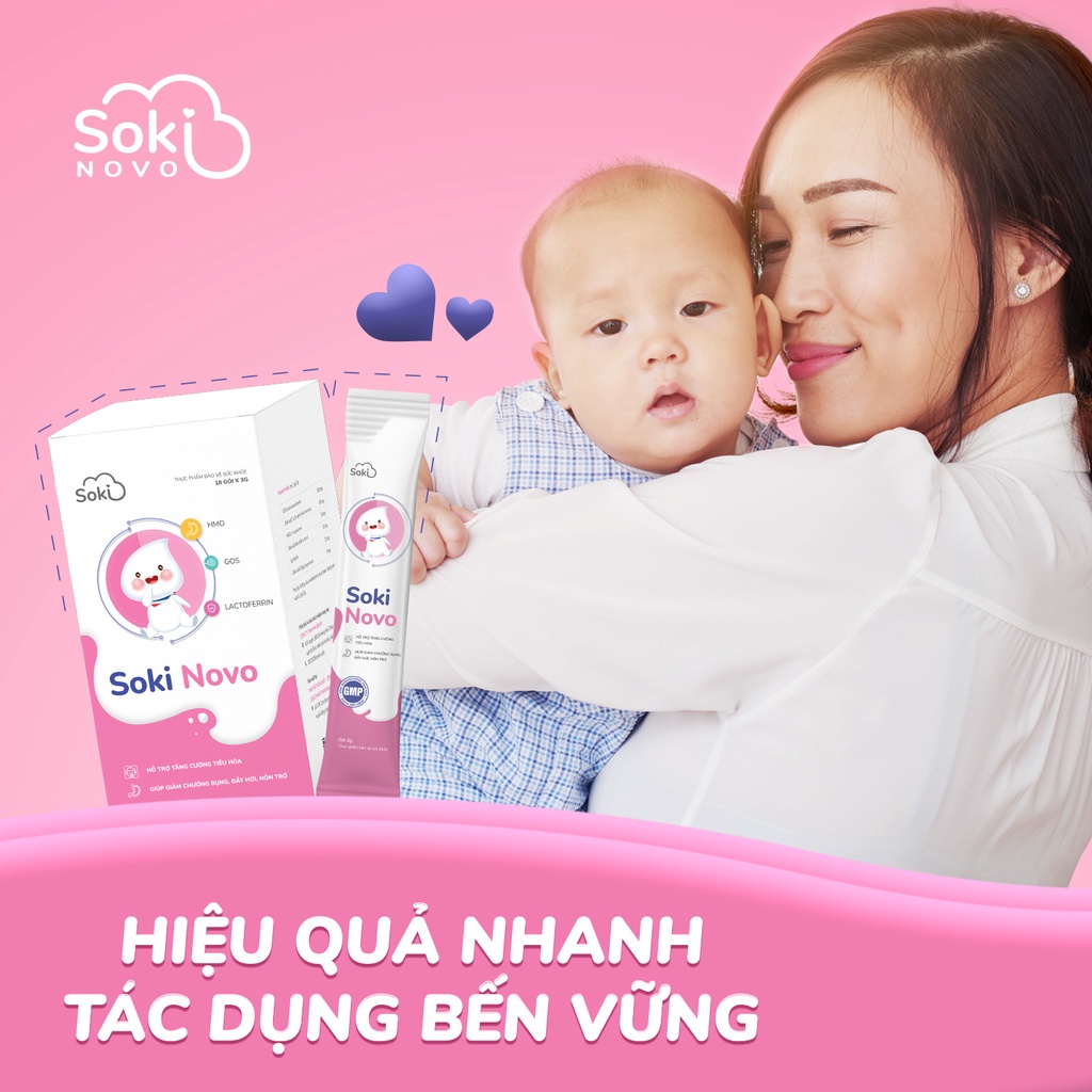 Combo 6 Bột Hòa Tan SOKI Novo Giảm Nôn Trớ Cho Trẻ Tăng Cường Sức Khỏe Đường Tiêu Hóa - 6 hộp,18 gói/ hộp