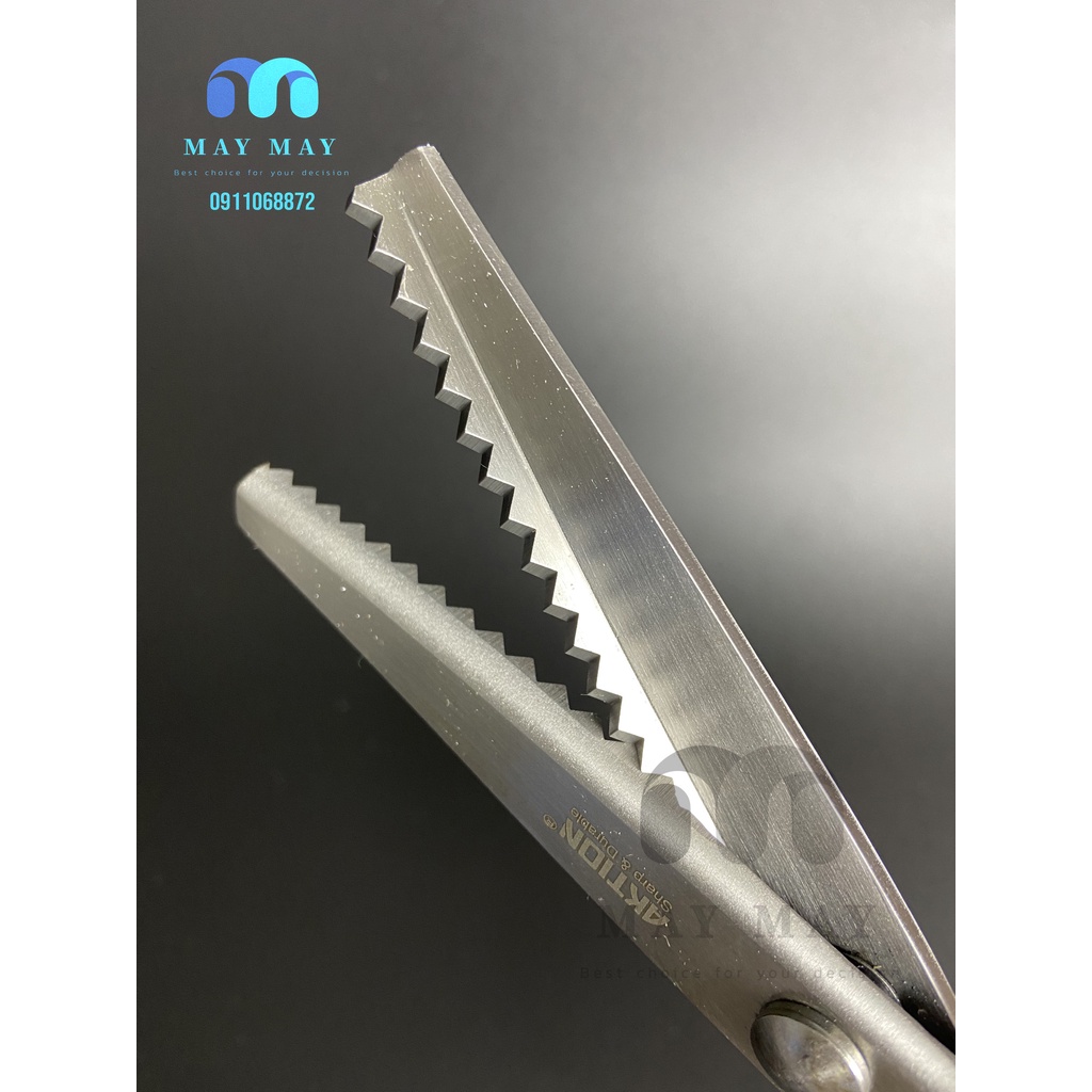 Kéo răng cưa dùng cắt giấy, vải nỉ, HIỆU AKTION, lưỡi kéo săc bén, hàng cao cấp
