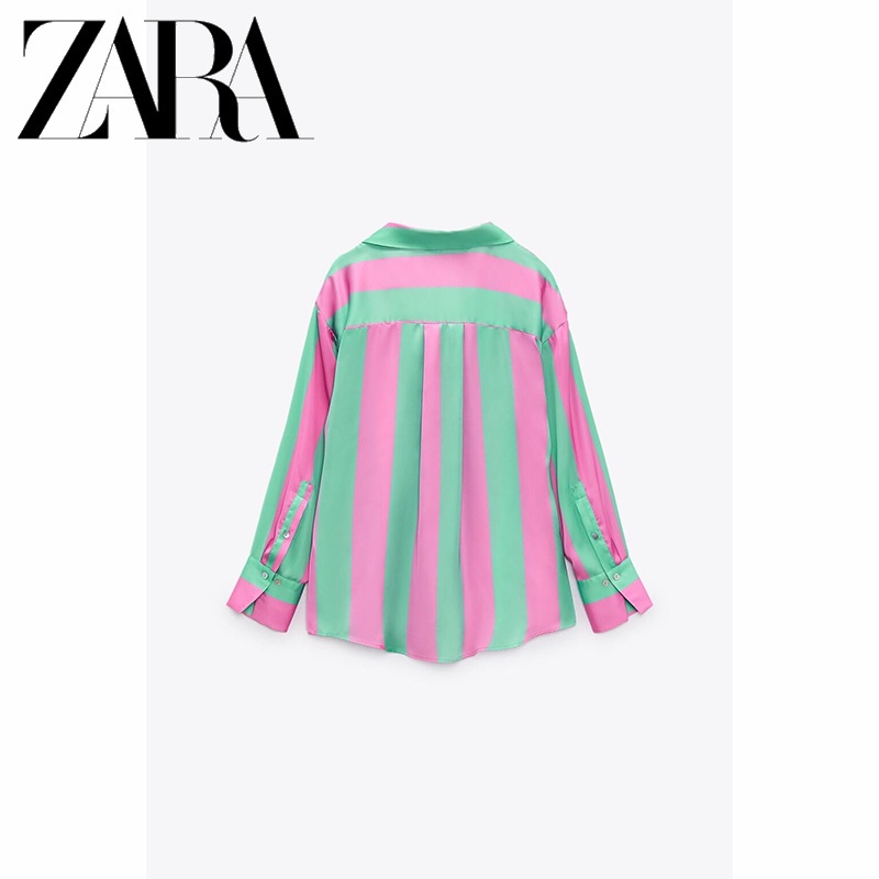 Zara Áo Sơ Mi Tay Dài Dáng Rộng Vải Lụa satin Thời Trang Cao Cấp Cho Nữ 7885138