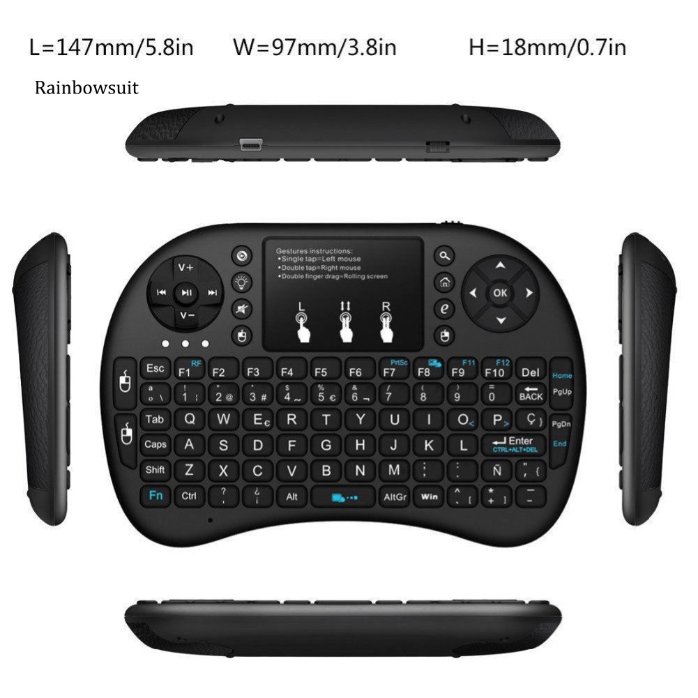Bàn Phím Không Dây Mini I8 2.4ghz Tích Hợp Cảm Ứng Cho Tv Box Pc Laptop