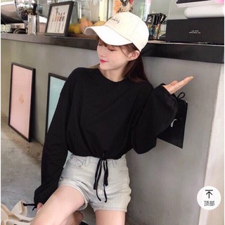 Áo croptop da cá rút dây phồng - (Siêu Hot)