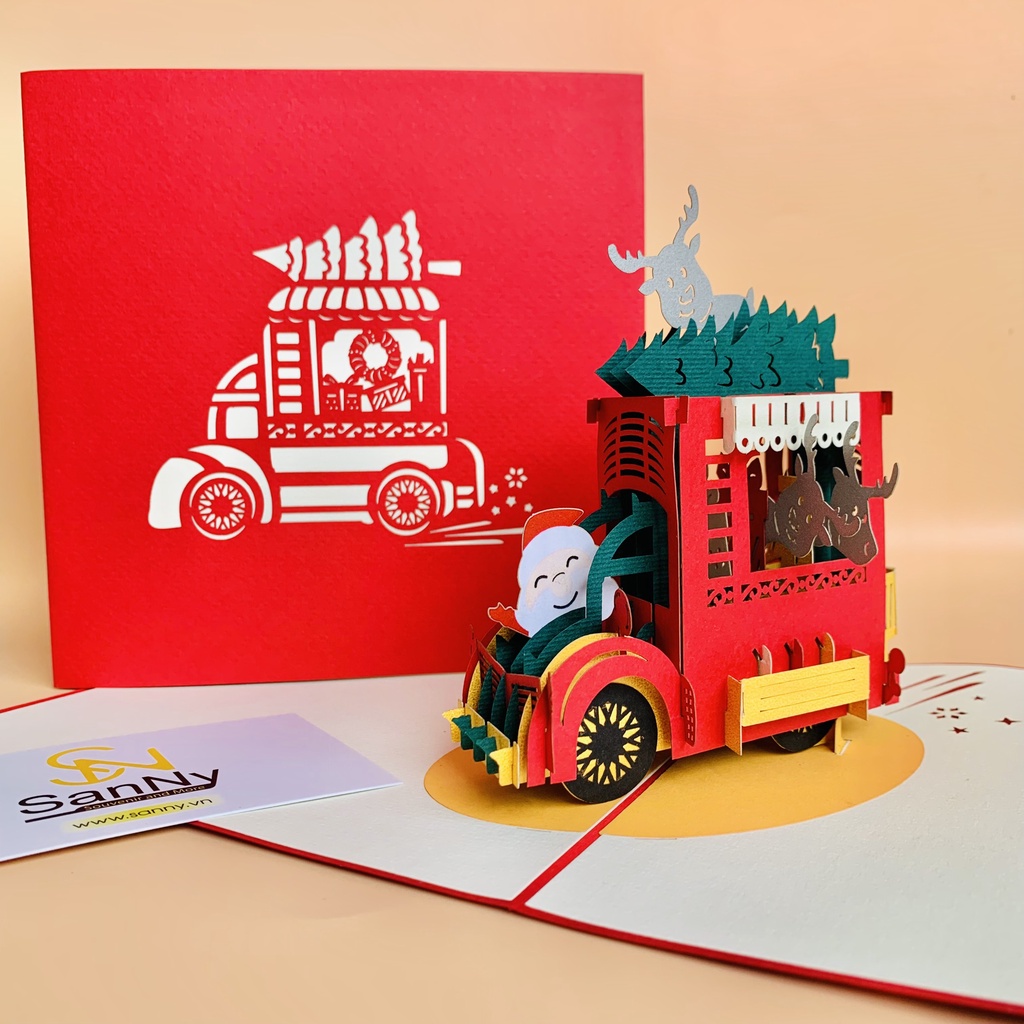 Thiệp nổi 3D Popup handmade quà tặng lưu niệm hình ảnh Giáng Sinh