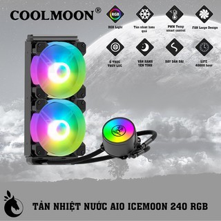 Tản nhiệt nước all in one Coolmoon ICEMOON 240 RGB - Đồng Bộ Hub hàng chính hãng - Máy Tính TT