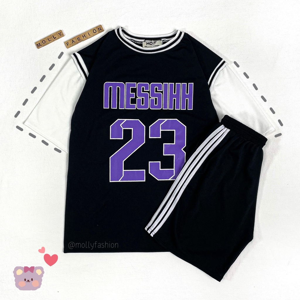 Set Đồ Bộ Bóng Rổ Nam Nữ MESSIHH 23 phong các Ulzzang, Phom Unisex Freesize Molly Fashion