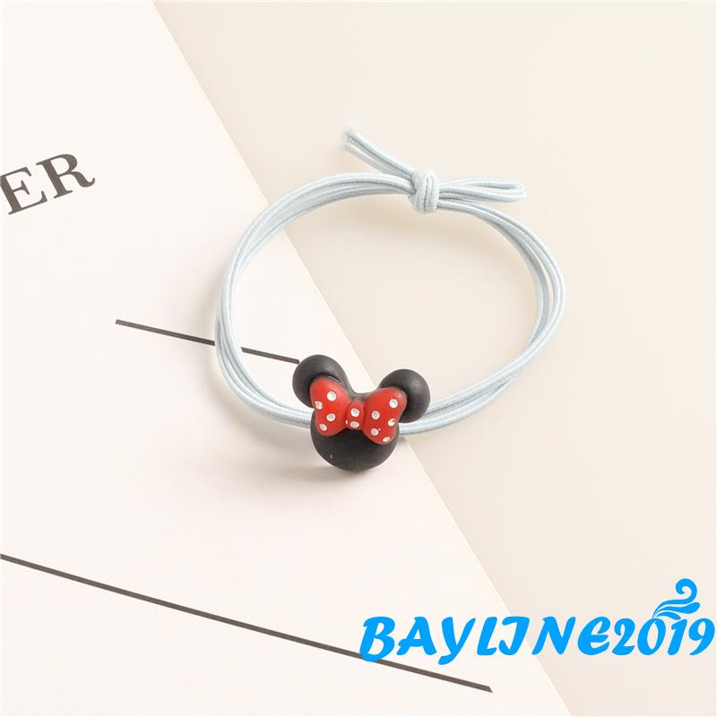 Dây buộc tóc co giãn hình hoạt hình đính nơ xinh xắn cho nữ