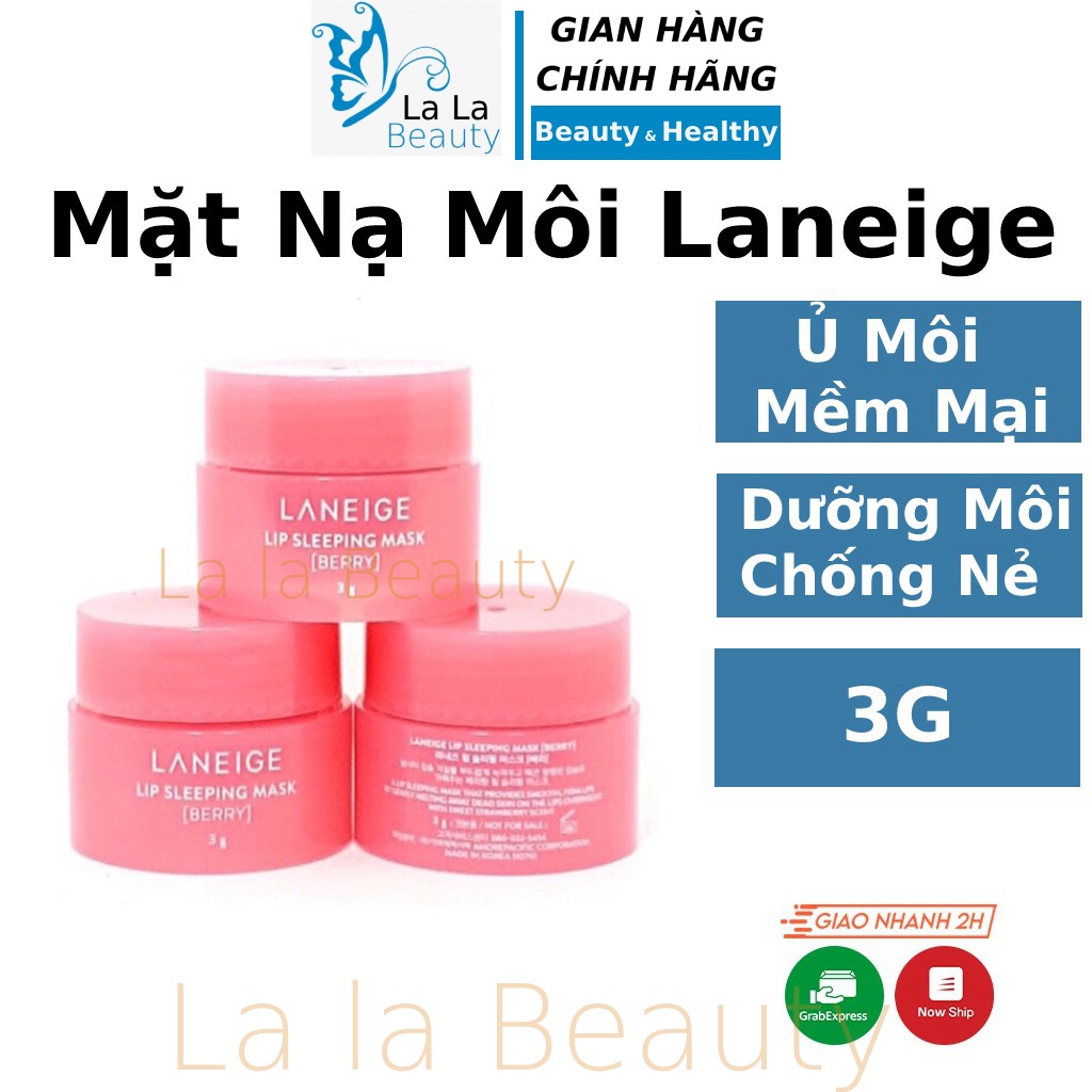Mặt nạ dưỡng môi Laneige Lip Sleeping Mask 3g mặt nạ ngủ môi ủ môi mini Laneige La La Cosmetic - MNM Laneige