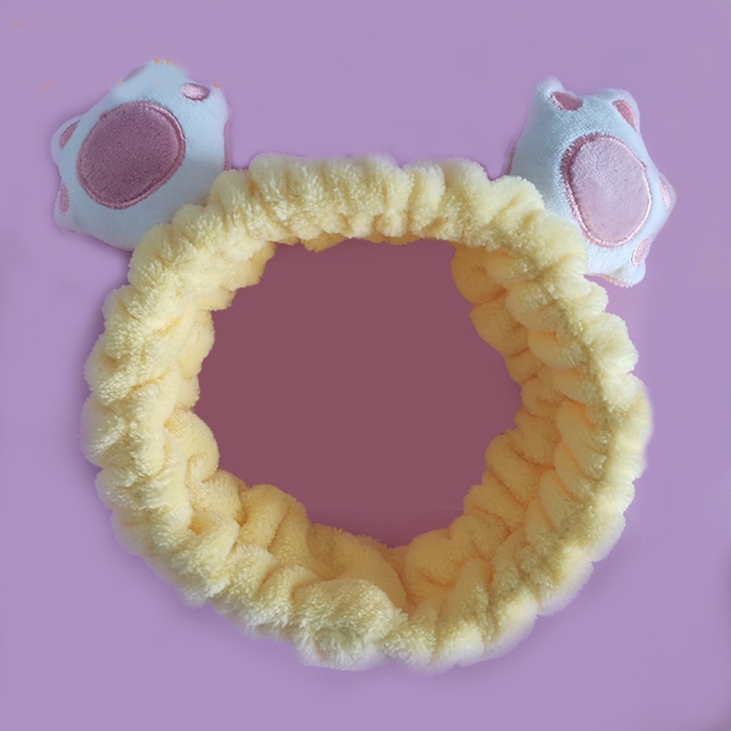 Băng Đô Cài Tóc Co Giãn Kiểu Chân Mèo Hoạt Hình 3D Màu Kẹo Ngọt Dành Cho Nữ Rửa Mặt / Trang Điểm