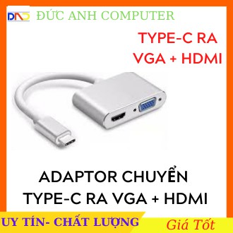 Cáp chuyển USB Type C sang HDMI và VGA, HDMI 4K, VGA 1080P
