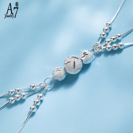 Vòng Tay Bạc Nhiều Lớp Đính Hạt Cho Nữ X1017
