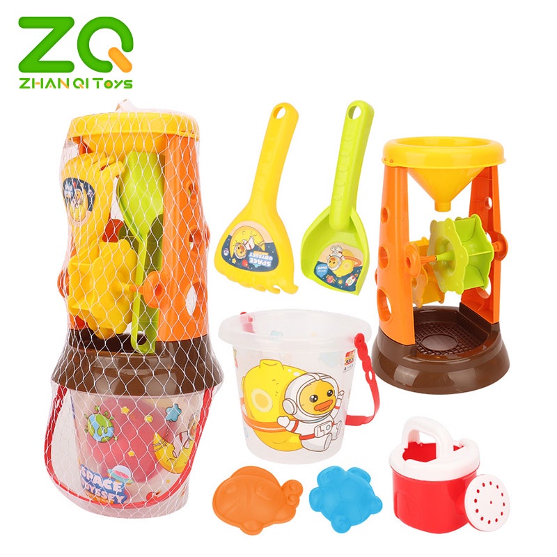 ZHAN QI TOYS Bộ đồ chơi bãi biển gồm xe và dụng cụ xúc cát dành cho trẻ em