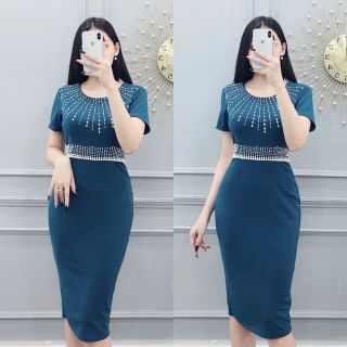 Đầm ôm body đính cườm cao cấp