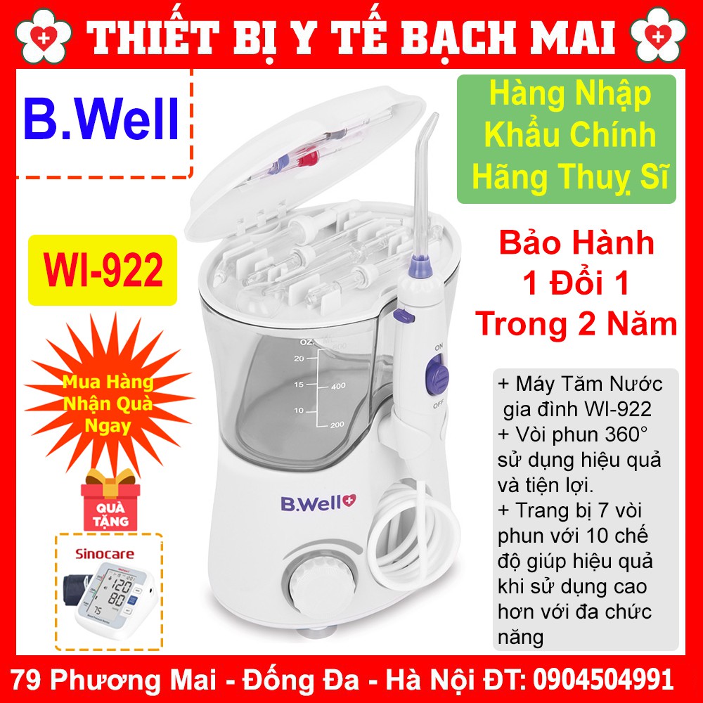 [Tặng Máy Đo Huyết áp] Mua Máy Tăm Nước Gia Đình B Well WI-922 10 Chế