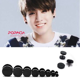 Bông Tai Nam Khuyên tai Nam Hàn Quốc cục tạ 2 đầu chấm tròn màu đen BTS sơn tùng - popanda