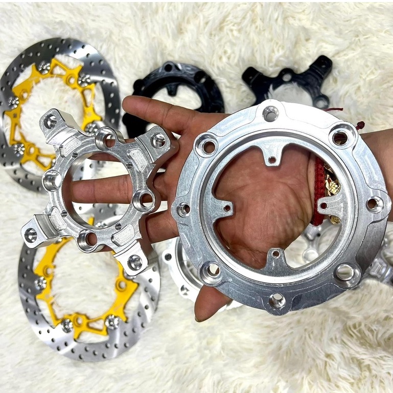 Đĩa Thắng Trước size 267mm Kèm Lòng CNC ANOT lên Màu Đen (Mẫu Tròn &amp; 4 Chấu) như hình 100% Cực Chất
