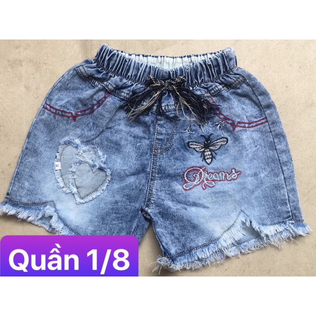 [FREE SHIP 50K] Quần Đùi Bò Bé Gái 10-18kg Chất Giãn Đẹp