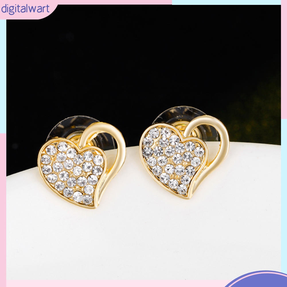 Bộ trang sức hợp kim đính đá hình tim xinh xắn