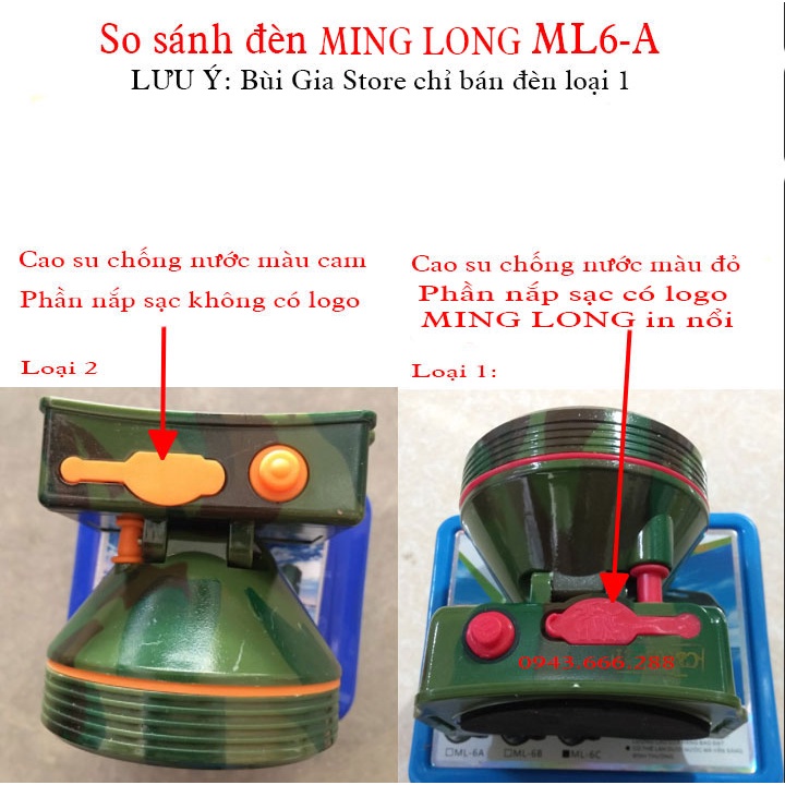 Đèn pin đeo đầu chống nước siêu sáng Ming Long ML6A 35W - Ánh sáng vàng