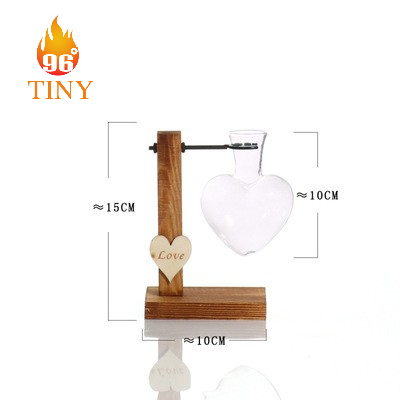 Bình thủy tinh hình trái tim cắm hoa để bàn, phòng khách, bàn làm việc văn phòng