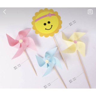 5 BỘ - Topper chong chóng trang trí bánh kem