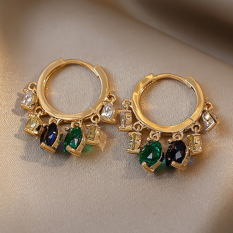 Khuyên Tai Nữ Hình Tròn Đính Đá Sang Trọng