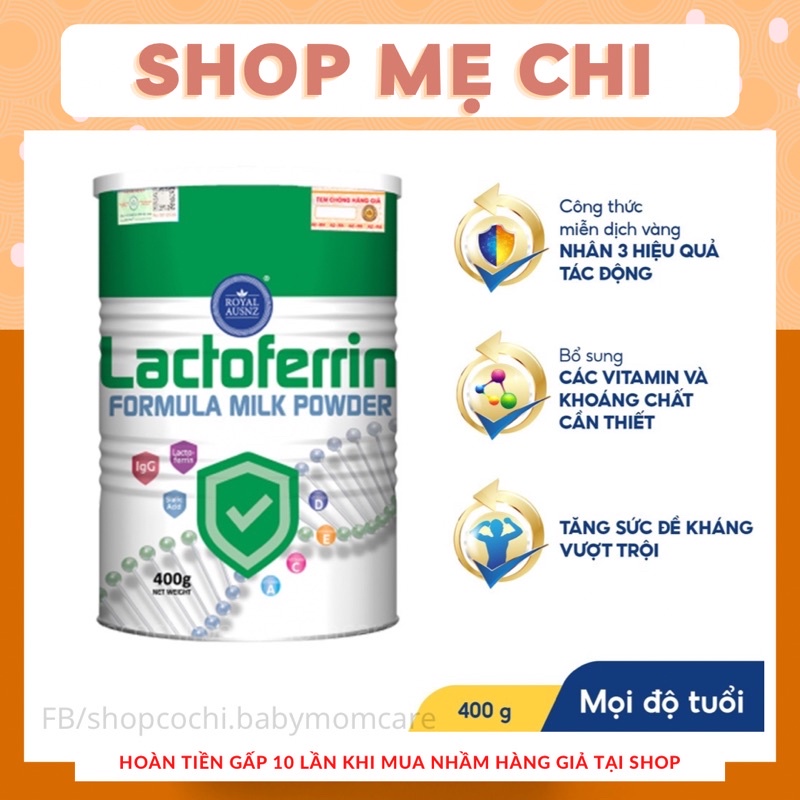 Sữa Bột Hoàng Gia Úc Lactoferrin Formula Milk Powder ROYAL AUSNZ Tăng Cường Miễn Dịch Và Sức Đề Kháng 400g