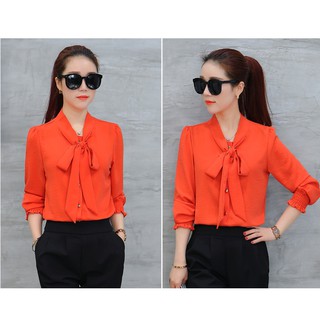 Áo sơ mi voan thắt nơ xinh xắn thh03102-gs70